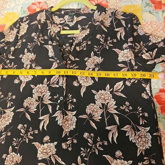 Forever 21 Floral Black and Pink Women's Dress - Picture 6 of 7